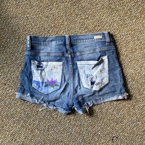 Hand Painted Reworked Denim Shorts